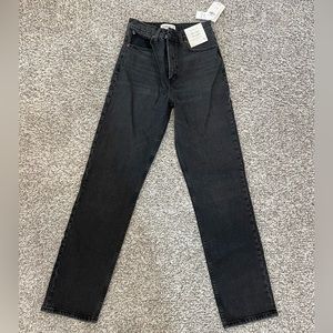 Abercrombie 90s Straight Ultra High Rise Black Denim